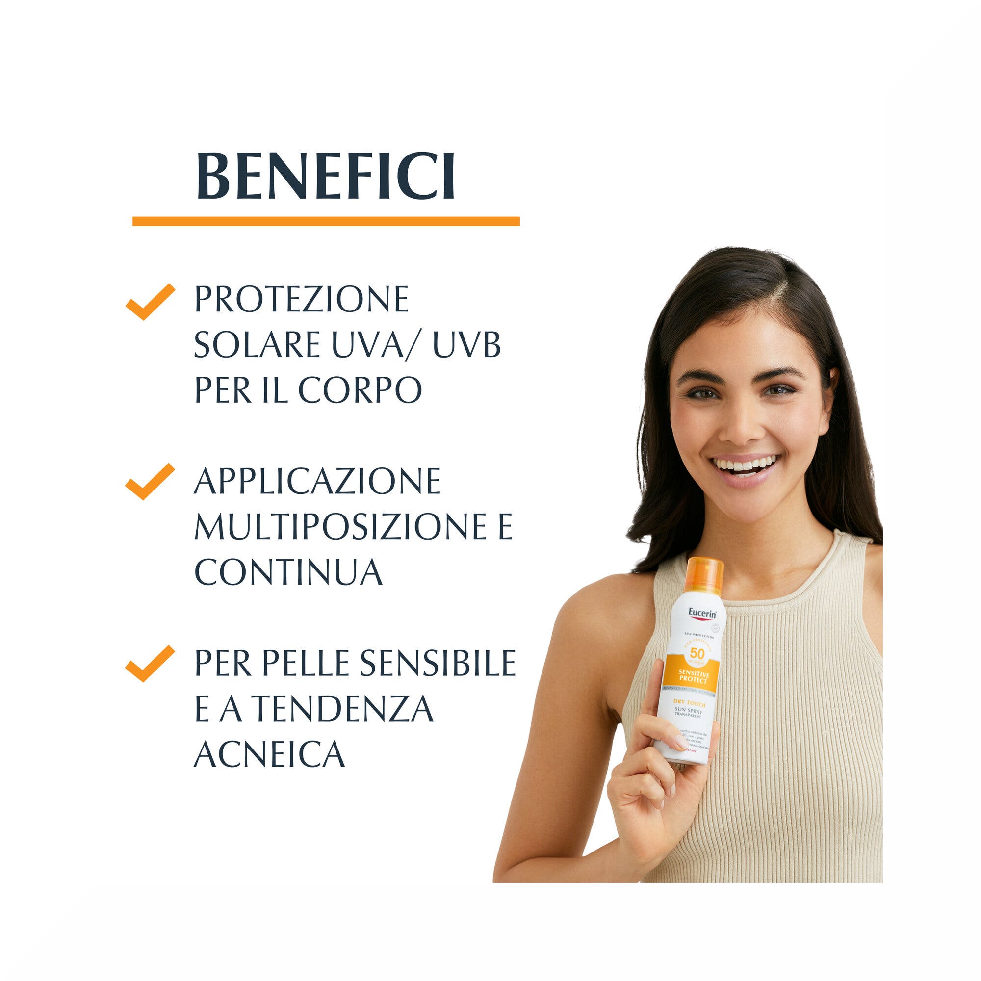 Eucerin Sun Spray Touche Sèche SPF50 200 ml Protection solaire