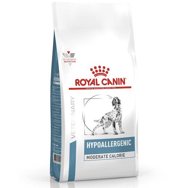 Royal Canin Veterinary Hypoallergenic Moderate Calorie Croquettes pour chiens adultes, sac de 7 kg