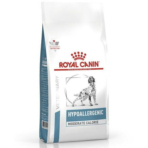 Royal Canin Veterinary Hypoallergenic Moderate Calorie Croquettes pour chiens adultes, sac de 7 kg