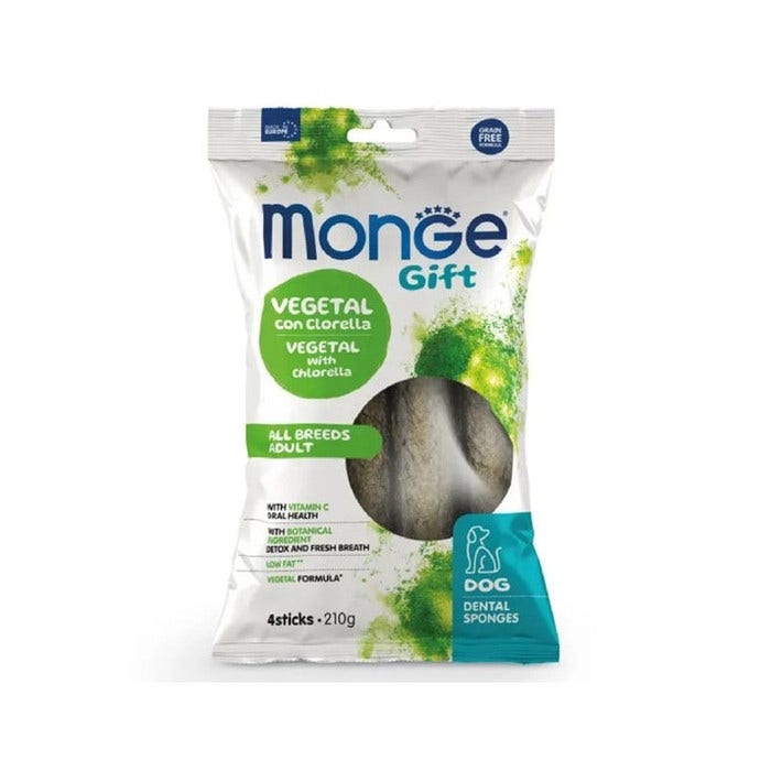 Monge Bâtonnets dentaires à la chlorella et à la menthe pour chiens adultes toutes races 210 g