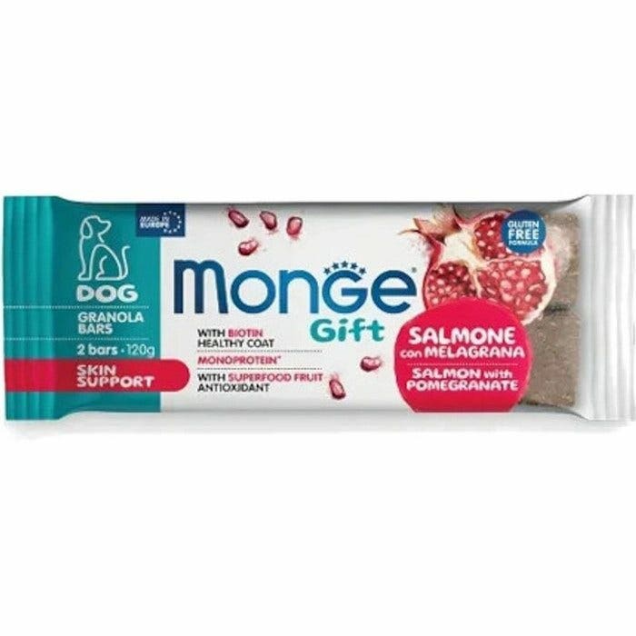 Monge Granola Bars Skin Support pour chiens adultes, saumon et grenade, 120 g