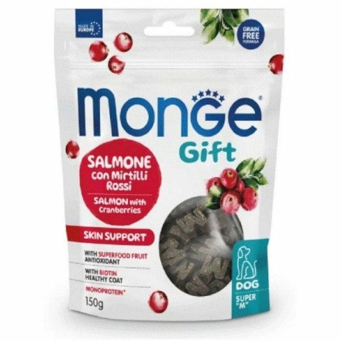 Monge Snack Super M Skin Support pour chiens adultes au saumon et aux canneberges 150 g