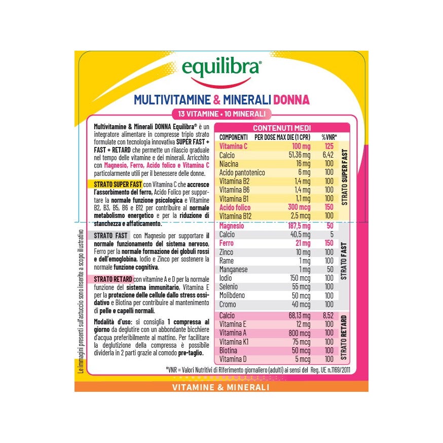 Equilibra Multivitaminico Donna 30 Compresse Triplostrato