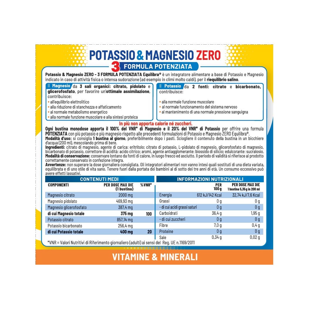 Equilibra Potassio & Magnesio Zero3 18 Bustine