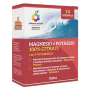 Colours Of Life Magnésium et Potassium 100 % Citrates avec 9 Vitamines B 14 sachets