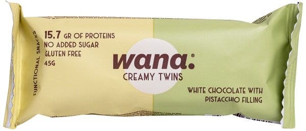 Wana Creamy Twins Barretta Cioccolato Bianco/Pistacchio 45g