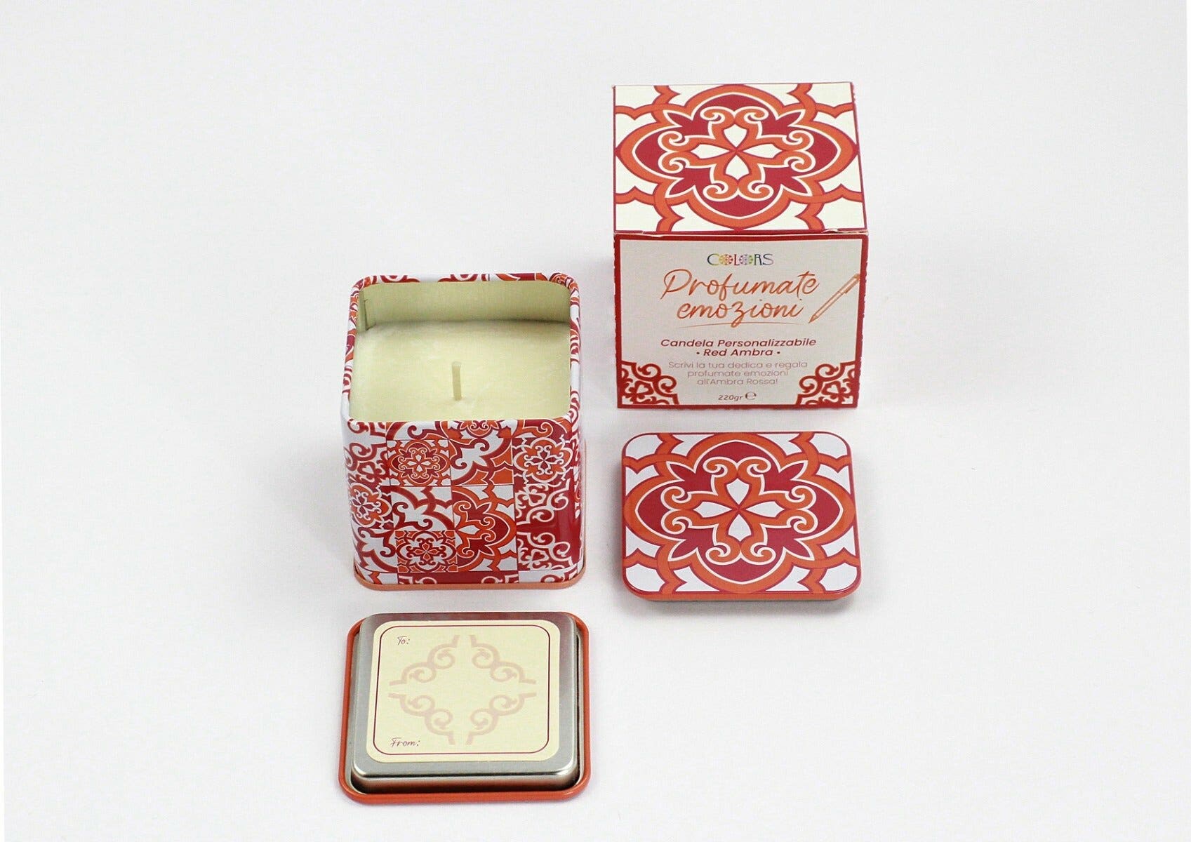 Colors Bougie parfumée personnalisable Red Ambra