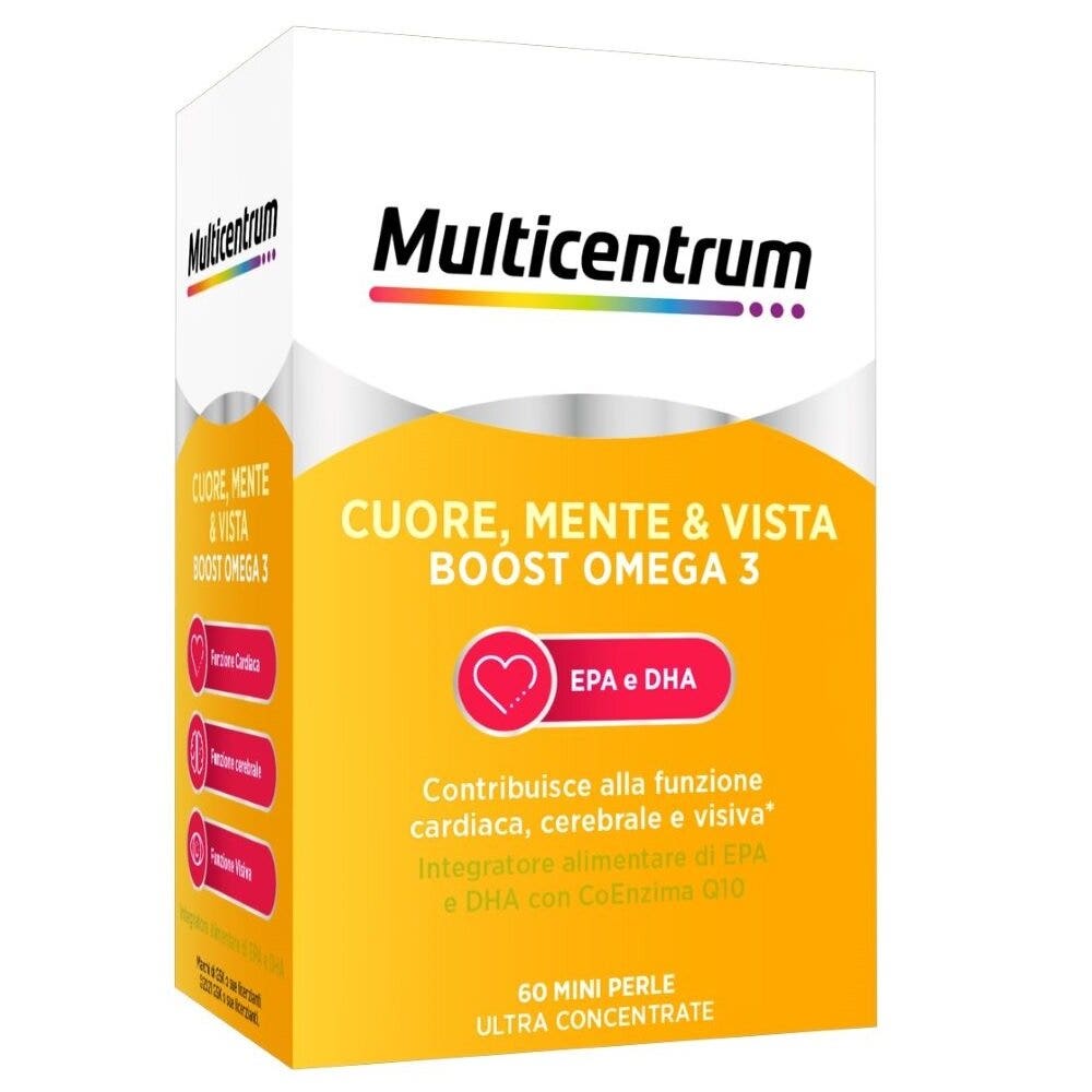 Multicentrum Cœur, Esprit et Vue Boost Oméga-3 60 mini-perles