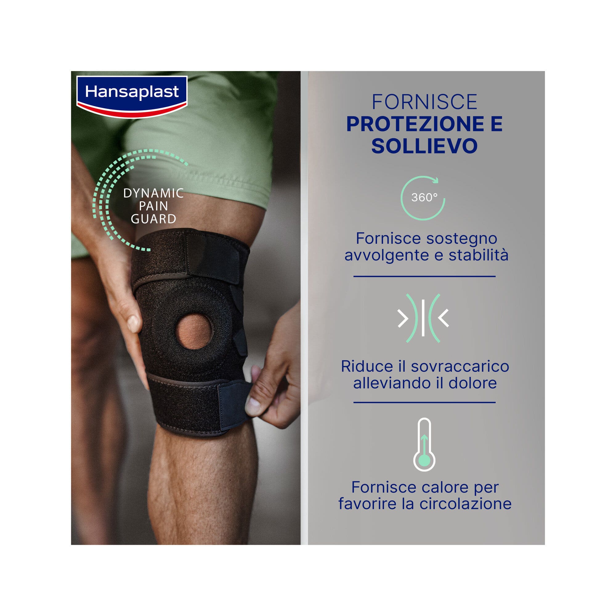 Hansaplast Sport Genouillère de soutien pour protection et soulagement de la douleur