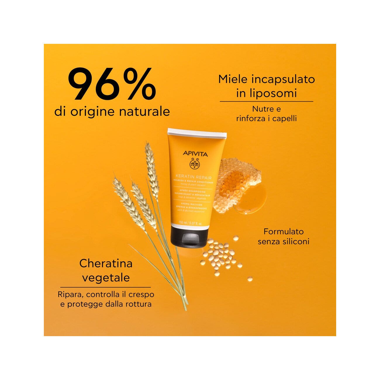 Apivita Keratin Repair Balsamo Nutriente Riparatore 150ml