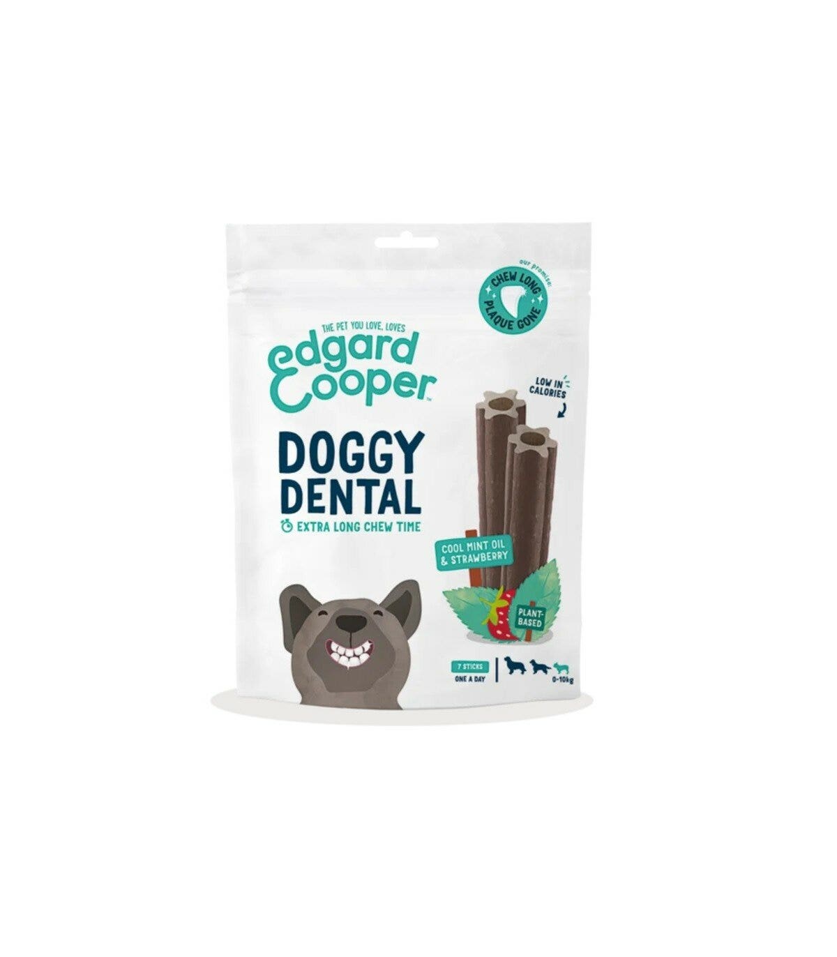 Edgard & Cooper Doggy Dental Small Fraise et Menthe Bâtonnets dentaires pour chiens 120 g