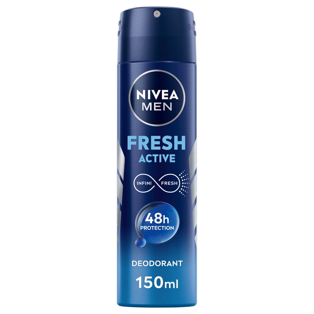 Nivea Men Fresh Active Déodorant en spray 150 ml Anti-transpirant pour homme 48 heures