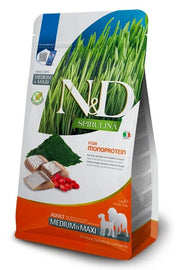 Farmina N&D Dog Medium & Maxi Spiruline et hareng pour chiens adultes 2 kg