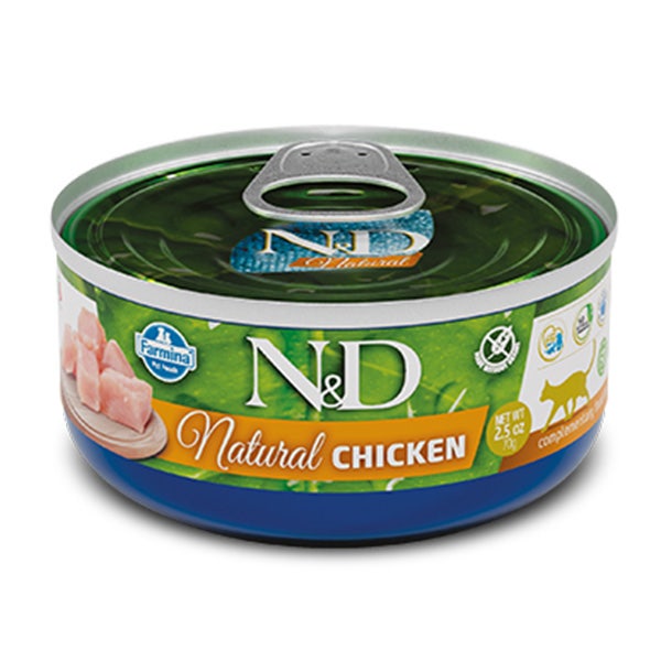 Farmina N&D Natural Poulet Nourriture humide pour chats adultes Boîte de 140 g
