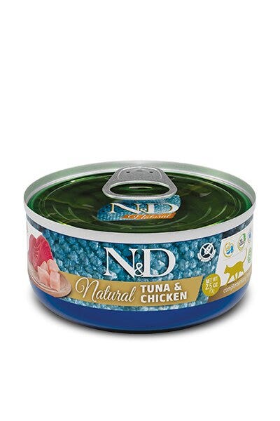 Farmina N&D Natural Thon et Poulet Nourriture humide pour chats adultes Boîte de 140 g