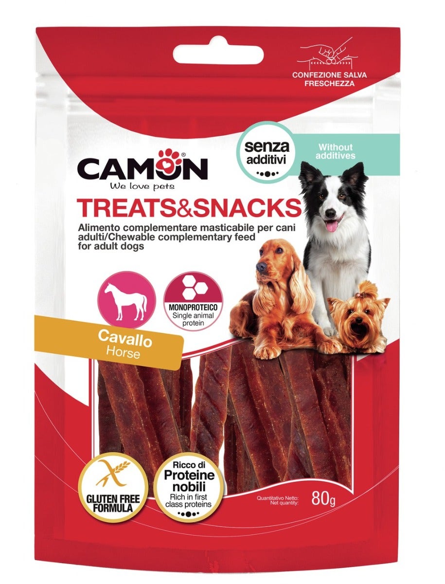 Camon Lanières de cheval, friandises pour chiens, 80 g