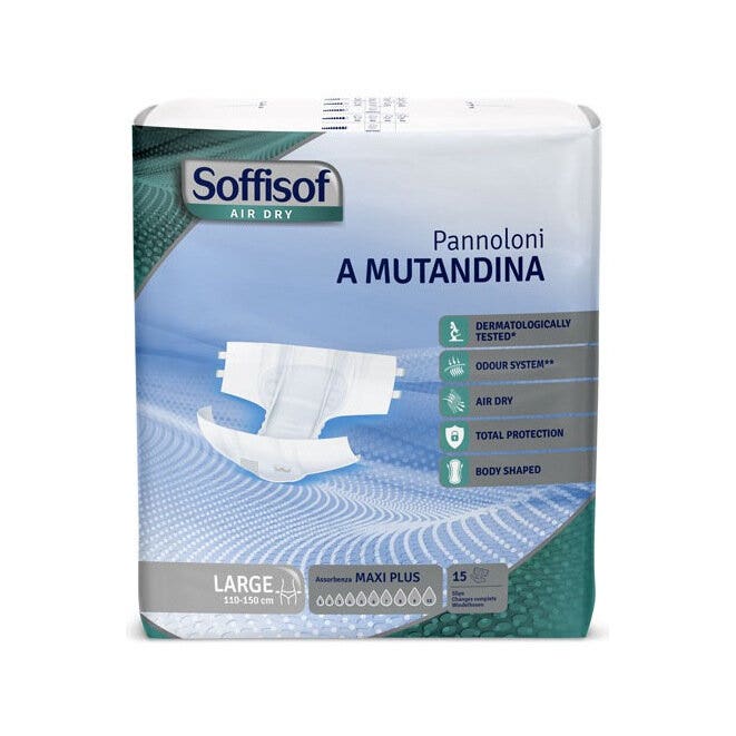 Soffisof Pannoloni A Mutandina Air Dry Maxi Plus Taglia L 15 Pezzi