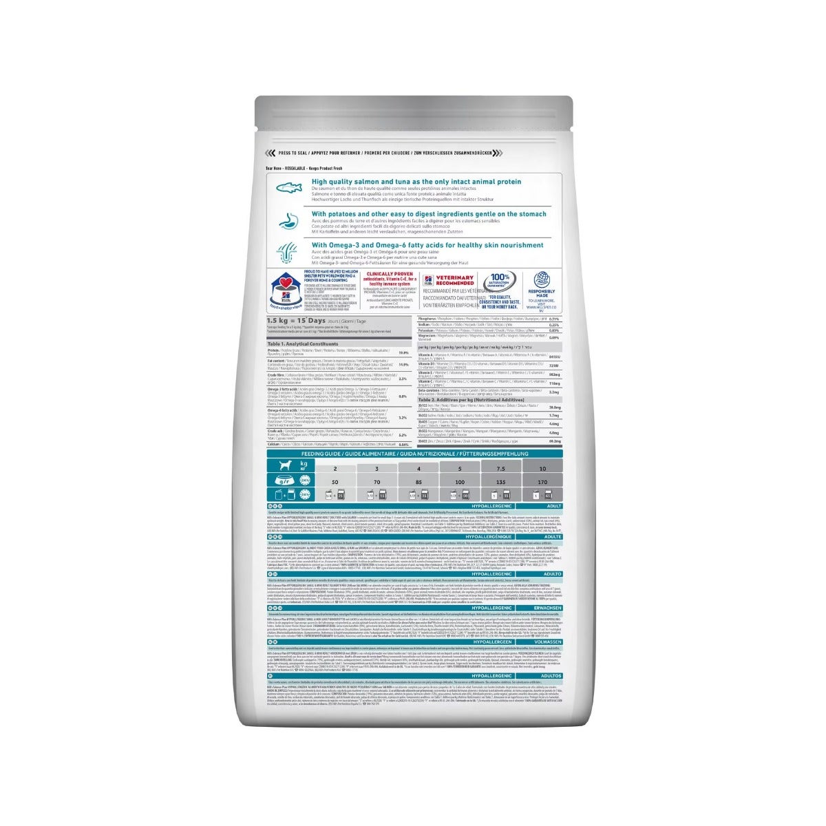 Hill's Science Plan Hypoallergenic Al Salmone Cibo Secco Cani Adulti Taglia Small Sacco 1,5kg
