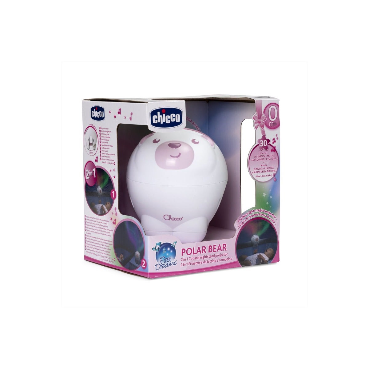 Chicco Orso Polare Proiettore E Carillon Rosa Per Neonato