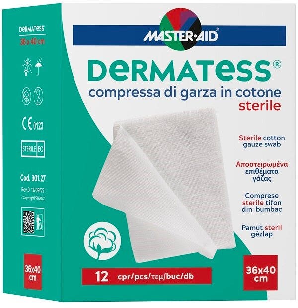 Master-Aid Dermatess Coton-tampon 36 x 40, 12 pièces