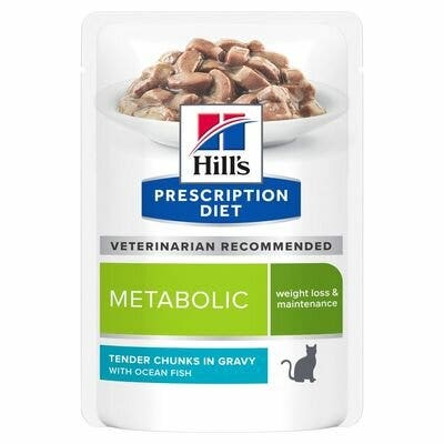 Hill’s Prescription Diet Metabolic au poisson de mer, nourriture humide pour chats 85 g