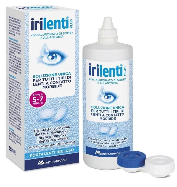 Irilenti Plus Solution unique pour lentilles de contact 360 ml + étui à lentilles