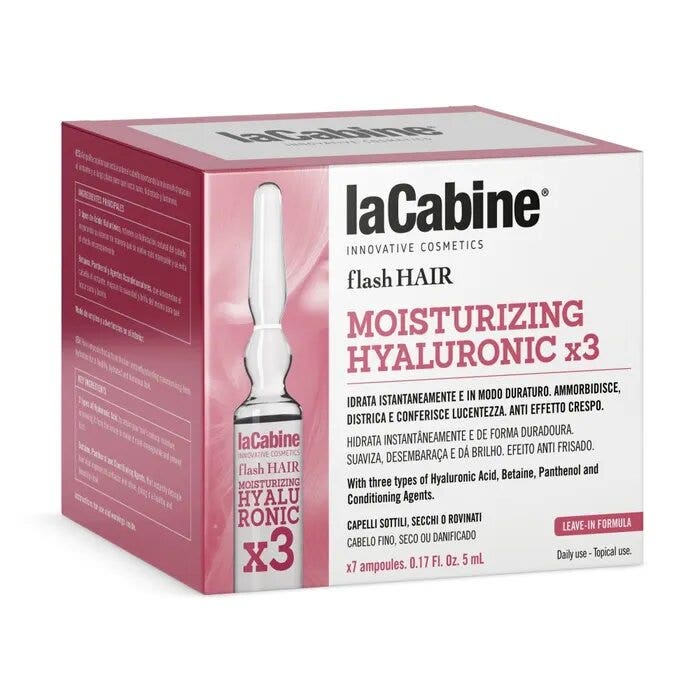 LaCabine Hydratant Hyaluronique x3 Anti-Frisottis Cheveux 7 Ampoules