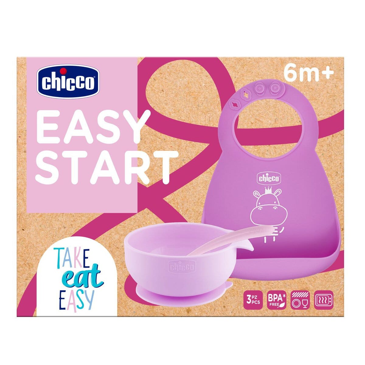 Chicco Easy Start Set de repas pour le sevrage rose 6+ mois
