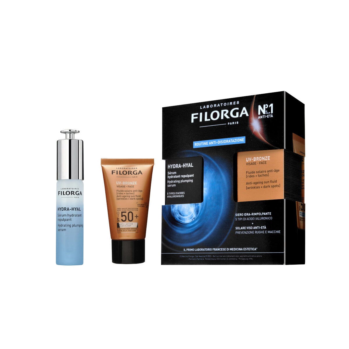 Filorga Coffret Duo Sérum Hydra-Hyal 30 ml + Protection solaire visage UV-Bronze SPF50+ 40 ml