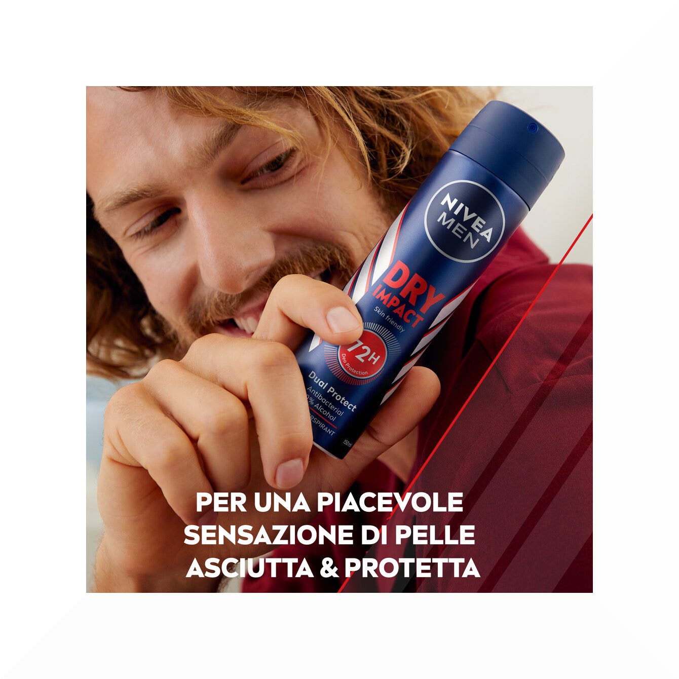 Nivea Men Dry Impact Déodorant spray pour homme, 72 h de protection anti-transpirante, 150 ml