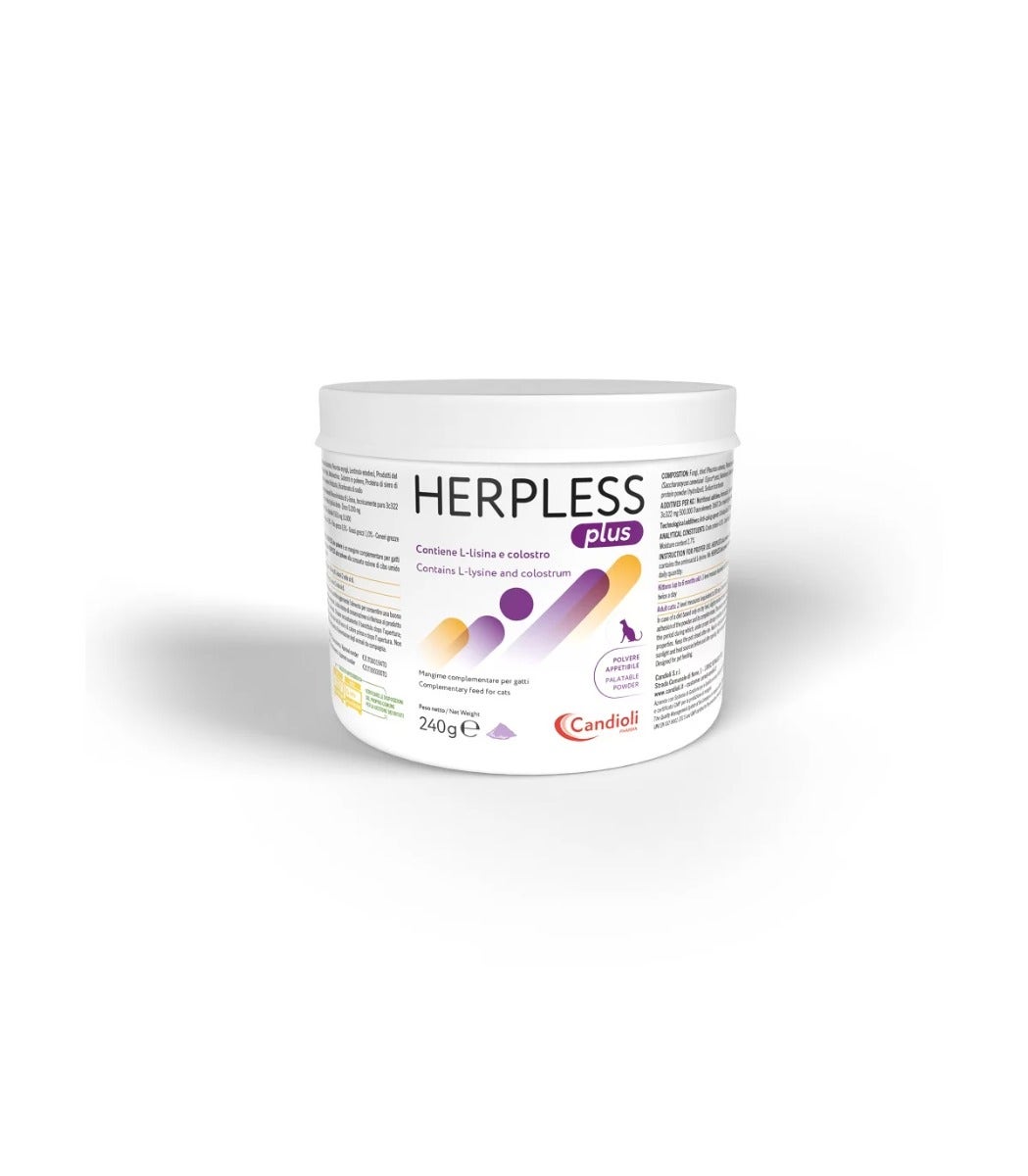 Candioli Herpless Plus Poudre Aliment complémentaire pour le système immunitaire des chats 240 g
