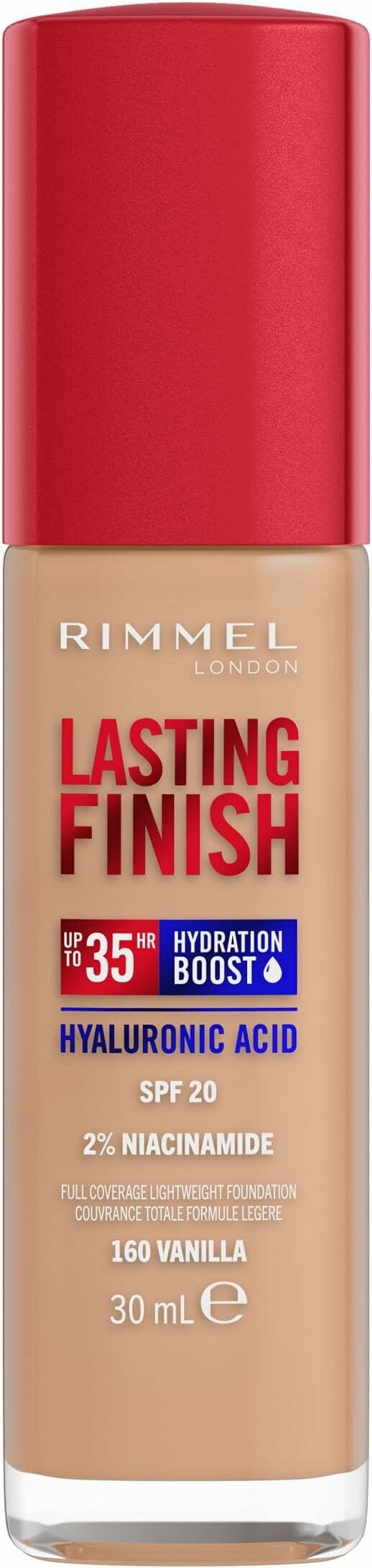 Rimmel Fond de teint Lasting Finish 35h à l'acide hyaluronique 160 Vanilla 30 ml