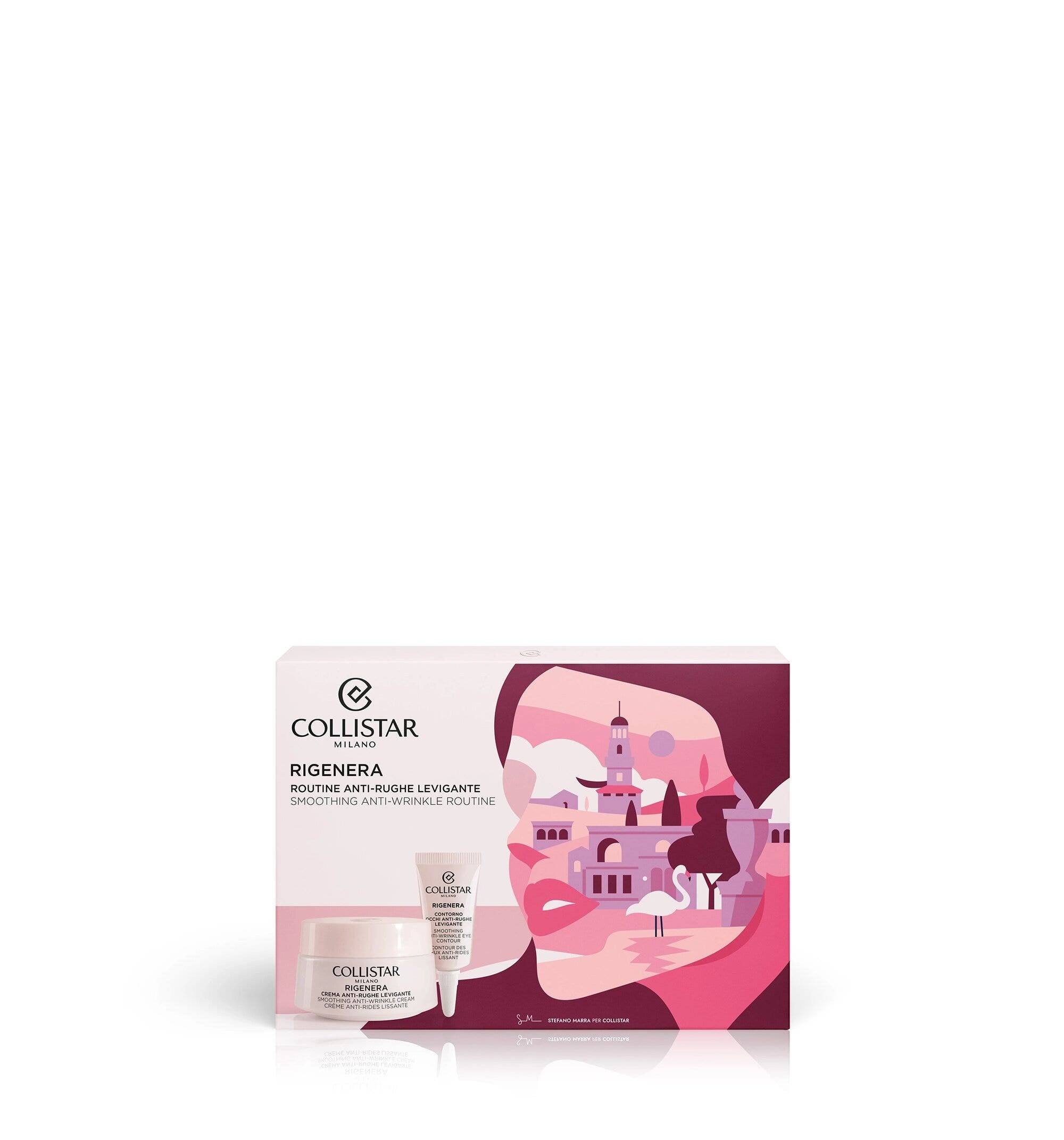 Collistar Cofanetto Crema Viso/Collo 50ml + Contorno Occhi 5ml + Bustina Gocce Magiche + Pochette
