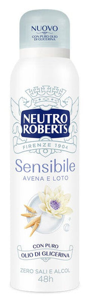 Neutro Roberts Deodorante Spray Pelle Sensibile Zero Sali di Alluminio 150ml