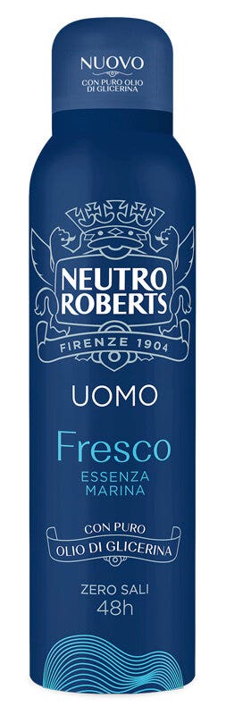 Neutro Roberts Deodorante Spray Uomo Essenza Marina Con antiodore Zero Sali di Alluminio 150ml