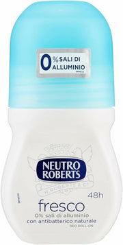 Neutro Roberts Deodorante Roll On Fresco Classico Zero Sali di Alluminio 50ml