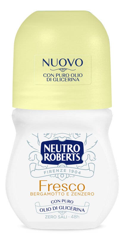 Neutro Roberts Deodorante Roll On Fresco Giallo Zero Sali di Alluminio 50ml