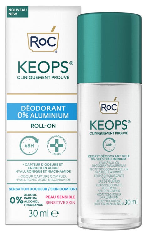 Roc Keops Déodorant à bille 0 % de sels d'aluminium 30 ml