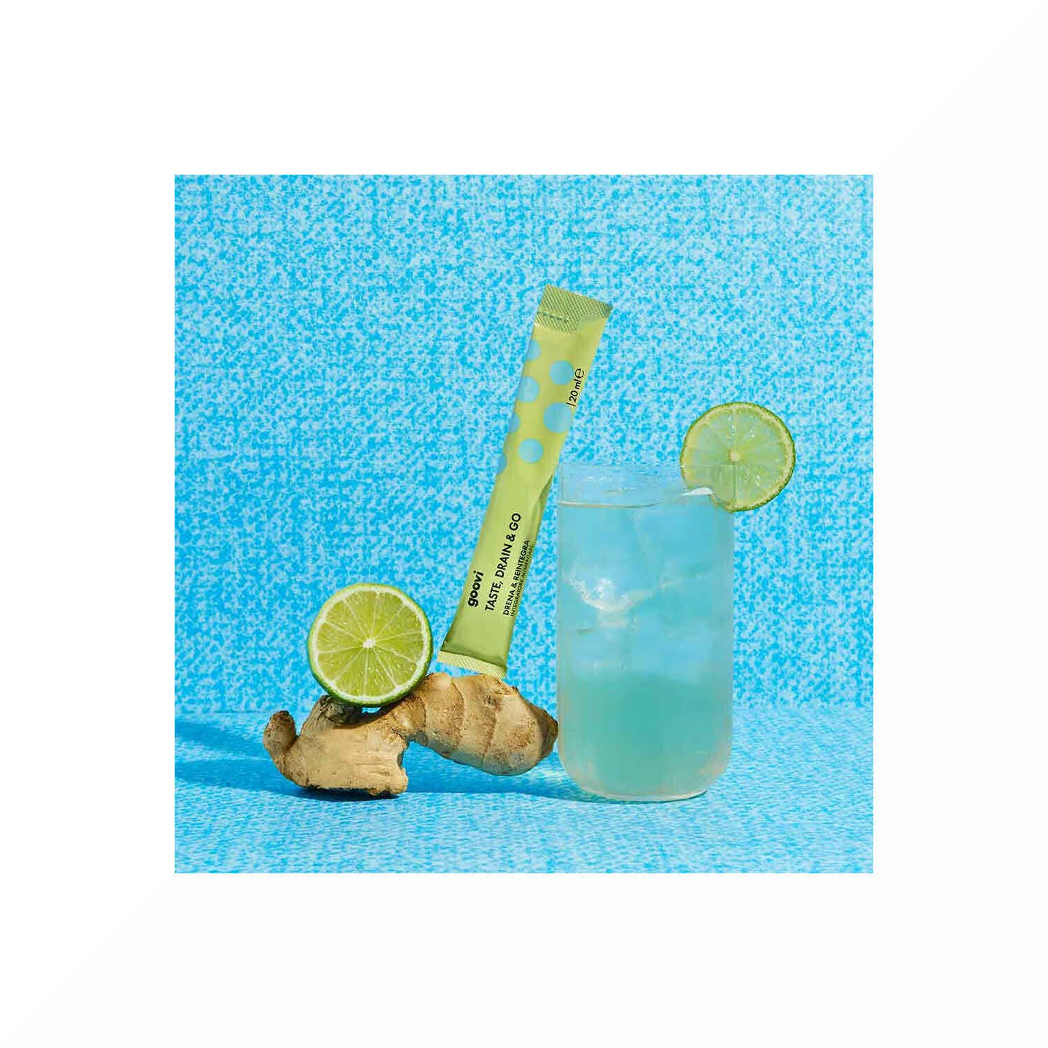 Goovi Taste Drain & Go Drainant Gingembre et Citron vert 24 sticks