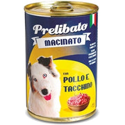 Unipro Prelibato Poulet et dinde hachés, nourriture humide pour chiens adultes, 400 g