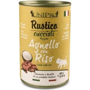 Unipro Rustico Nourriture humide à l'agneau et au riz pour chiots, pot de 400 g