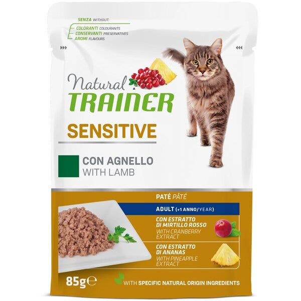 Natural Trainer Chat Sensitive Adult au pâté d'agneau 85 g
