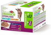 Natural Trainer Chat Multipack Stérilisé à la dinde et au cabillaud, bouchées en sauce, 12 x 85 g