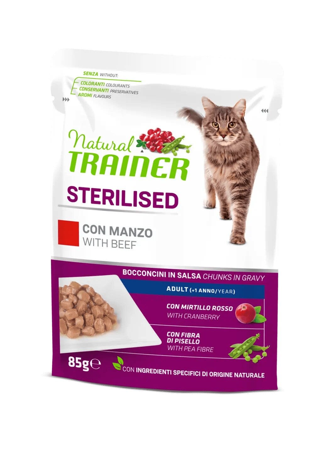 Monge Monoprotein Morceaux de buffle uniquement, nourriture humide pour chats adultes 80 g