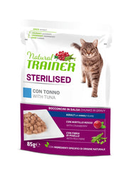 Natural Trainer Chat Stérilisé Adulte au Thon en Morceaux en Sauce 85 g