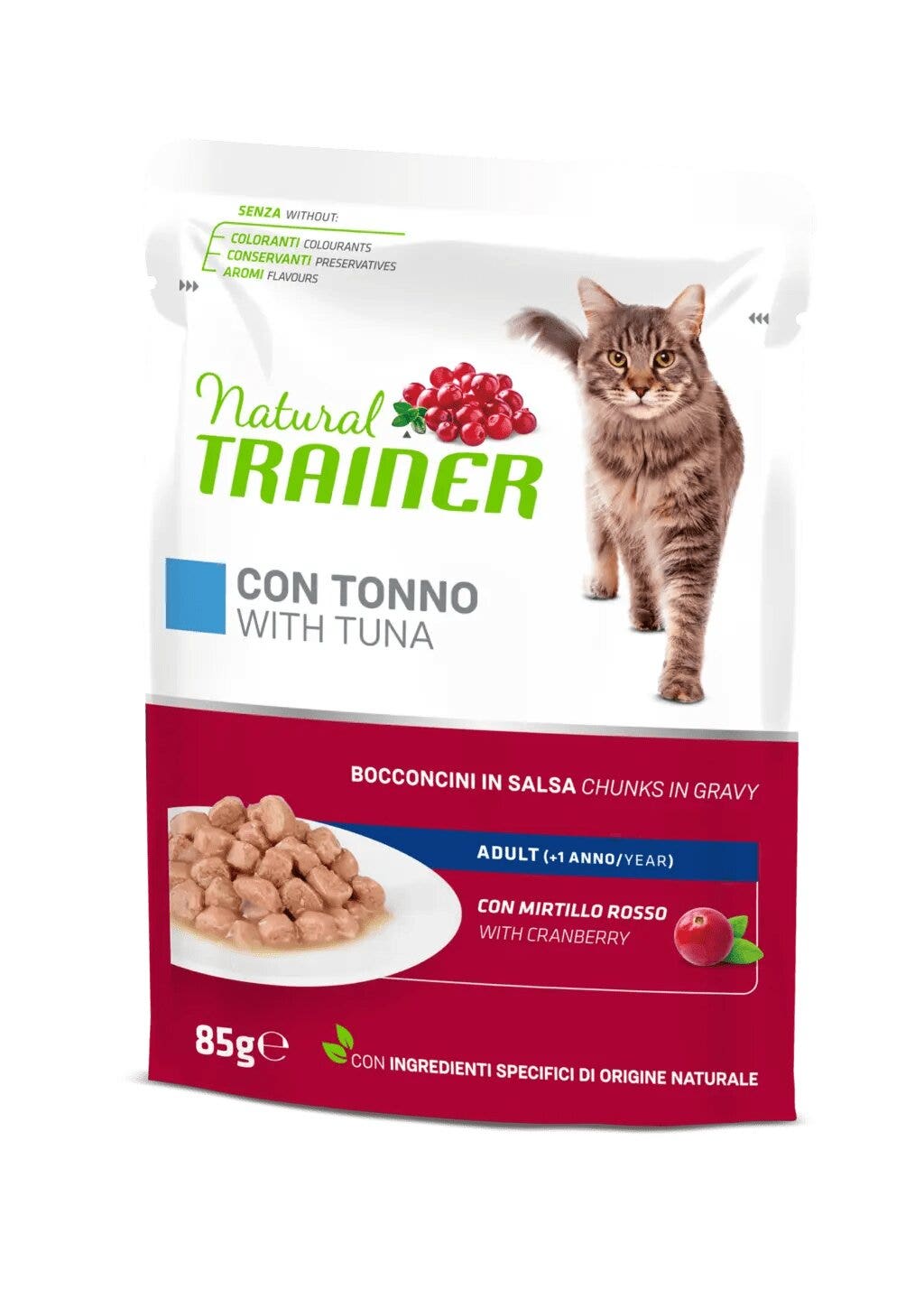 Natural Trainer Chat Adulte au Thon, Bouchées en Sauce 85 g