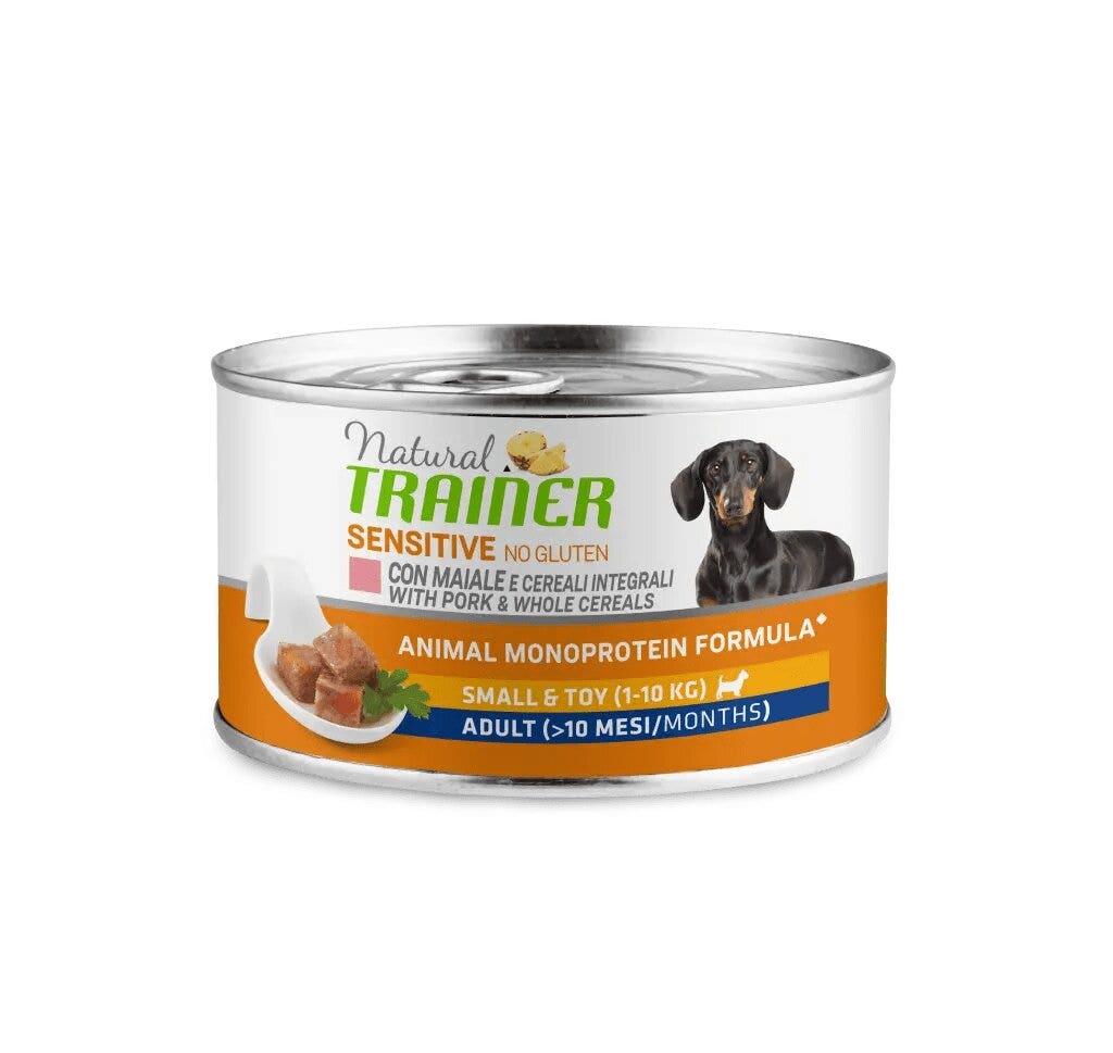 Natural Trainer Sensitive No Gluten Small & Toy Adult au porc et aux céréales complètes 150 g
