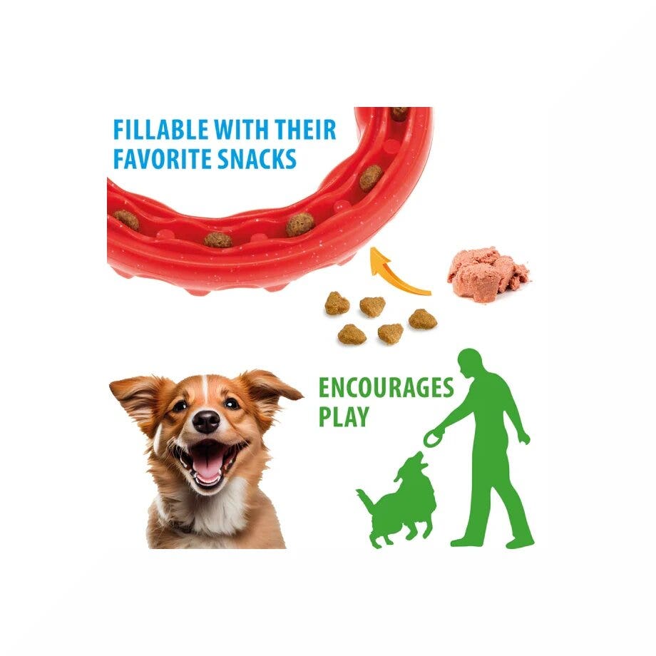 Ferplast Smile Ring Jouet dentaire anneau taille Medium rouge pour chiens