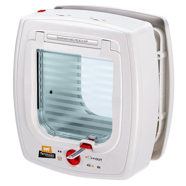 Swing Microchip Portina Per Gatti Con Sistema D'apertura A Microchip Colore Bianco