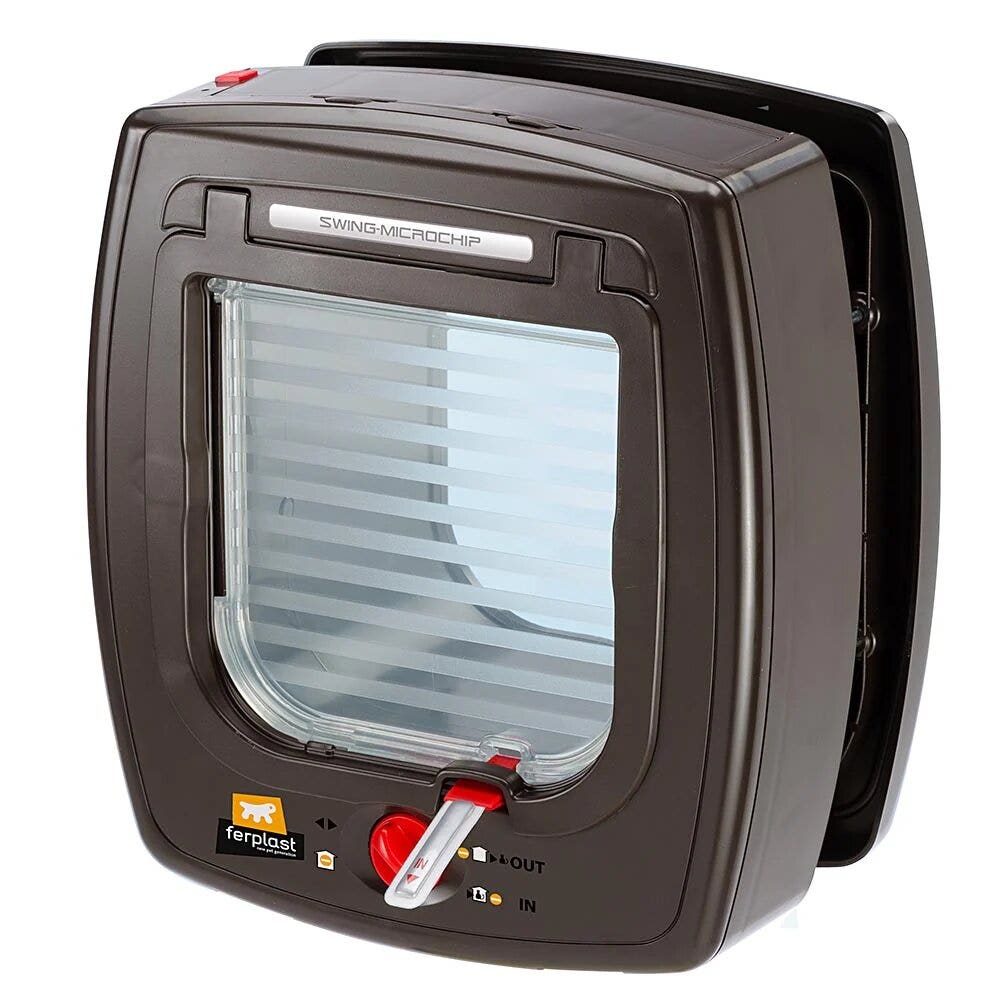 Swing Microchip Portina Per Gatti Con Sistema D'apertura A Microchip Colore Marrone